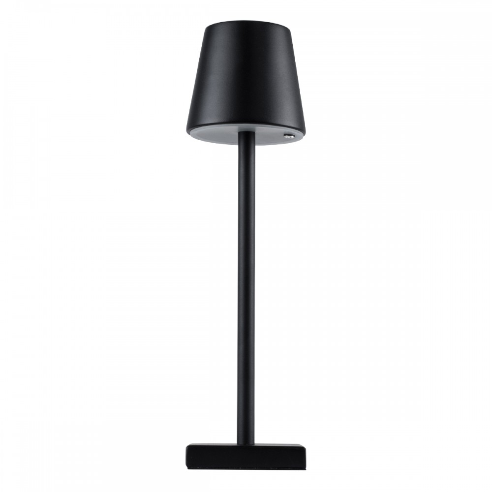 GloboStar® NEGA 60473 Μοντέρνο Επιτραπέζιο Φωτιστικό Πορτατίφ LED 2.2W 154lm 360° DC 5V Επαναφορτιζόμενο με Μπαταρία Li-ion 4000mAh - Διακόπτη Αφής - Θερμό Λευκό 2700K - Dimmable - D10 x H39cm - Μαύρο - 2 Years Warranty