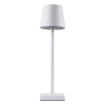 GloboStar® NEGA 60474 Μοντέρνο Επιτραπέζιο Φωτιστικό Πορτατίφ LED 2.2W 154lm 360° DC 5V Επαναφορτιζόμενο με Μπαταρία Li-ion 4000mAh - Διακόπτη Αφής - Θερμό Λευκό 2700K - Dimmable - D10 x H39cm - Λευκό - 2 Years Warranty