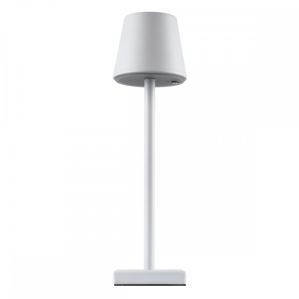 GloboStar® NEGA 60474 Μοντέρνο Επιτραπέζιο Φωτιστικό Πορτατίφ LED 2.2W 154lm 360° DC 5V Επαναφορτιζόμενο με Μπαταρία Li-ion 4000mAh - Διακόπτη Αφής - Θερμό Λευκό 2700K - Dimmable - D10 x H39cm - Λευκό - 2 Years Warranty