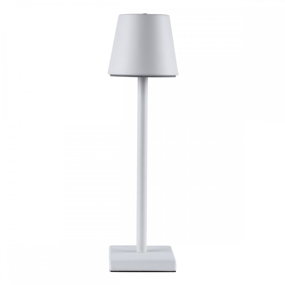 GloboStar® NEGA 60474 Μοντέρνο Επιτραπέζιο Φωτιστικό Πορτατίφ LED 2.2W 154lm 360° DC 5V Επαναφορτιζόμενο με Μπαταρία Li-ion 4000mAh - Διακόπτη Αφής - Θερμό Λευκό 2700K - Dimmable - D10 x H39cm - Λευκό - 2 Years Warranty