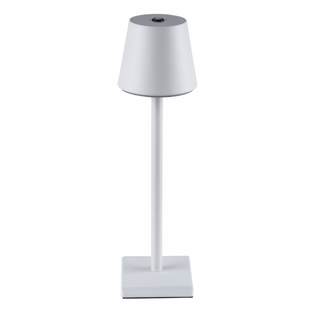 GloboStar® NEGA 60474 Μοντέρνο Επιτραπέζιο Φωτιστικό Πορτατίφ LED 2.2W 154lm 360° DC 5V Επαναφορτιζόμενο με Μπαταρία Li-ion 4000mAh - Διακόπτη Αφής - Θερμό Λευκό 2700K - Dimmable - D10 x H39cm - Λευκό - 2 Years Warranty