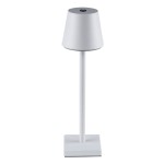 GloboStar® NEGA 60474 Μοντέρνο Επιτραπέζιο Φωτιστικό Πορτατίφ LED 2.2W 154lm 360° DC 5V Επαναφορτιζόμενο με Μπαταρία Li-ion 4000mAh - Διακόπτη Αφής - Θερμό Λευκό 2700K - Dimmable - D10 x H39cm - Λευκό - 2 Years Warranty