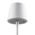 GloboStar® NEGA 60474 Μοντέρνο Επιτραπέζιο Φωτιστικό Πορτατίφ LED 2.2W 154lm 360° DC 5V Επαναφορτιζόμενο με Μπαταρία Li-ion 4000mAh - Διακόπτη Αφής - Θερμό Λευκό 2700K - Dimmable - D10 x H39cm - Λευκό - 2 Years Warranty
