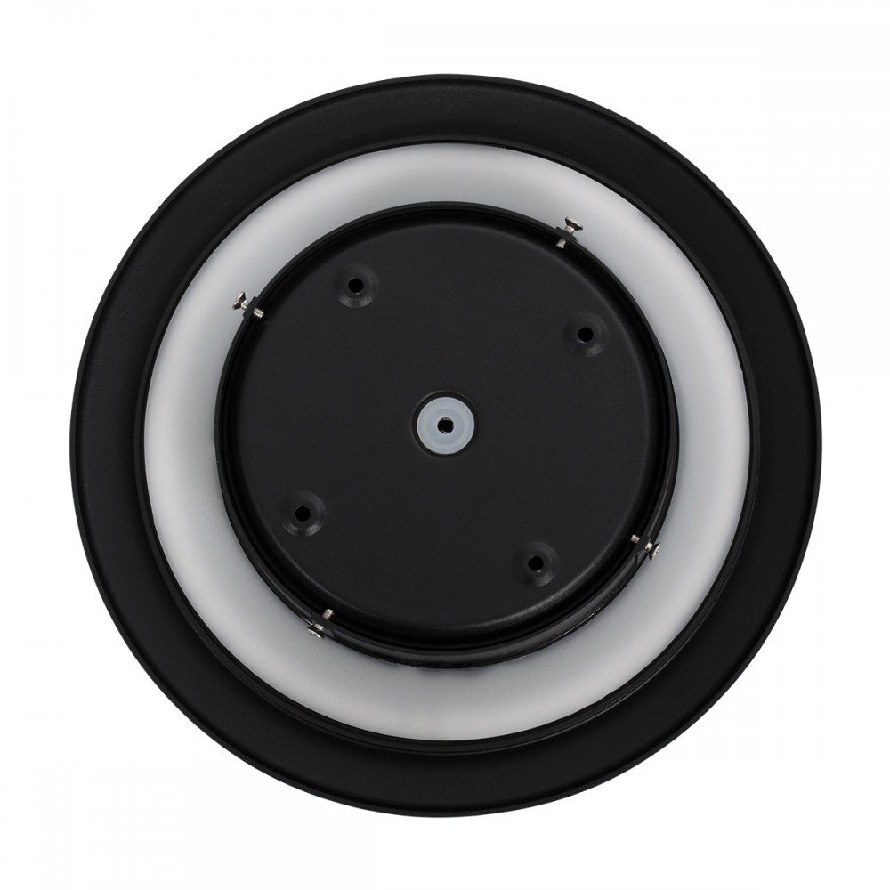 GloboStar® HELIO-R 60494 Φωτιστικό Τοίχου - Απλίκα Αρχιτεκτονικού Φωτισμού Εσωτερικού/Εξωτερικού Χώρου LED 12W 1440lm 120° x 360° AC 220-240V Αδιάβροχο IP65 Φ26 x Π5cm - Φυσικό Λευκό 4500K - Μαύρο - Στρόγγυλο - Bridgelux Chip - 3 Years Warranty