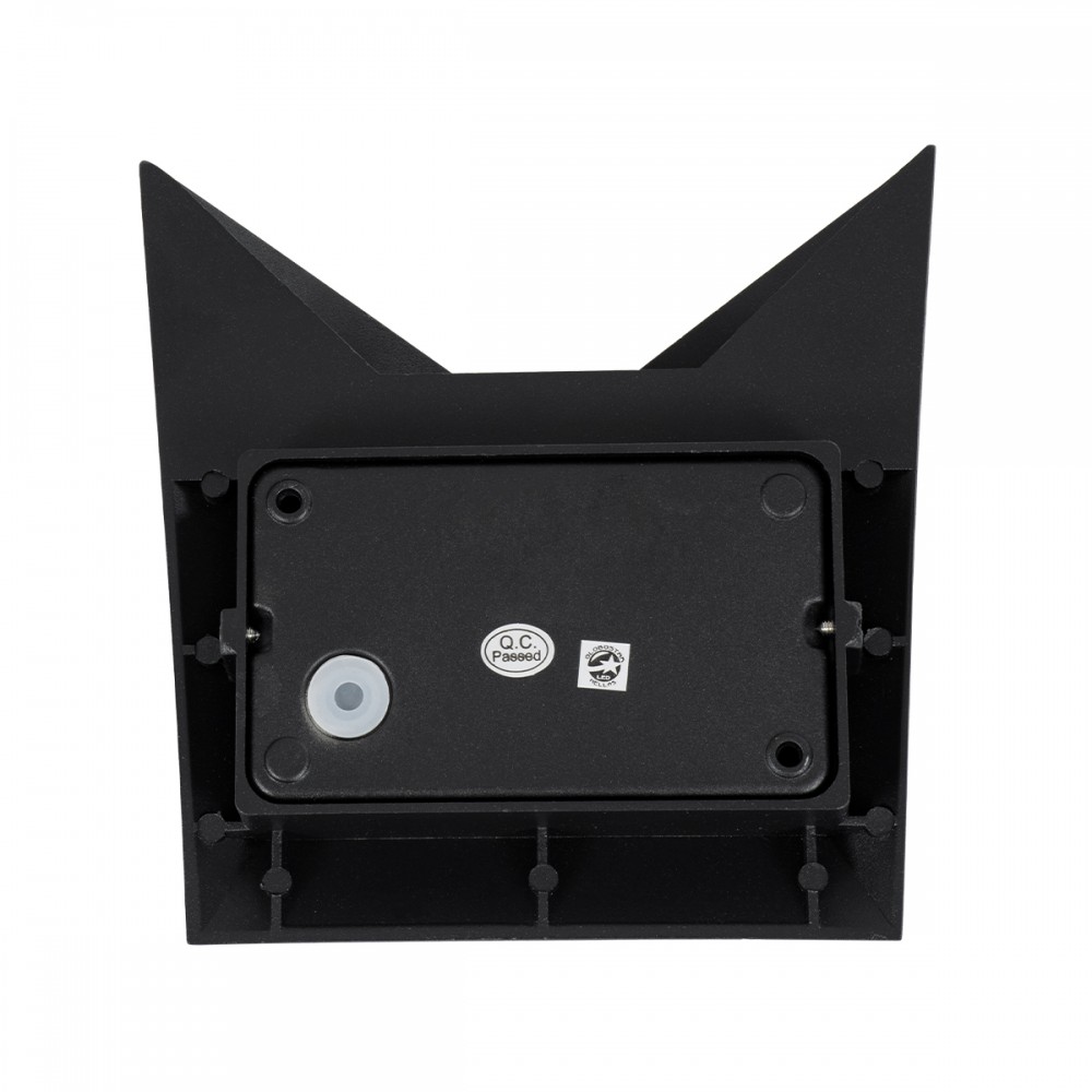 GloboStar® STEALTH 60520 Φωτιστικό Τοίχου - Απλίκα Αρχιτεκτονικού Φωτισμού Εσωτερικού/Εξωτερικού Χώρου Up or Down LED 10W 1000lm 60° AC220-240V Αδιάβροχο IP65 - Σώμα Αλουμινίου & Tempered Glass - Μ17 x Π17 x Υ7.5cm - Θερμό Λευκό 2700K - Μαύρο - Bridge