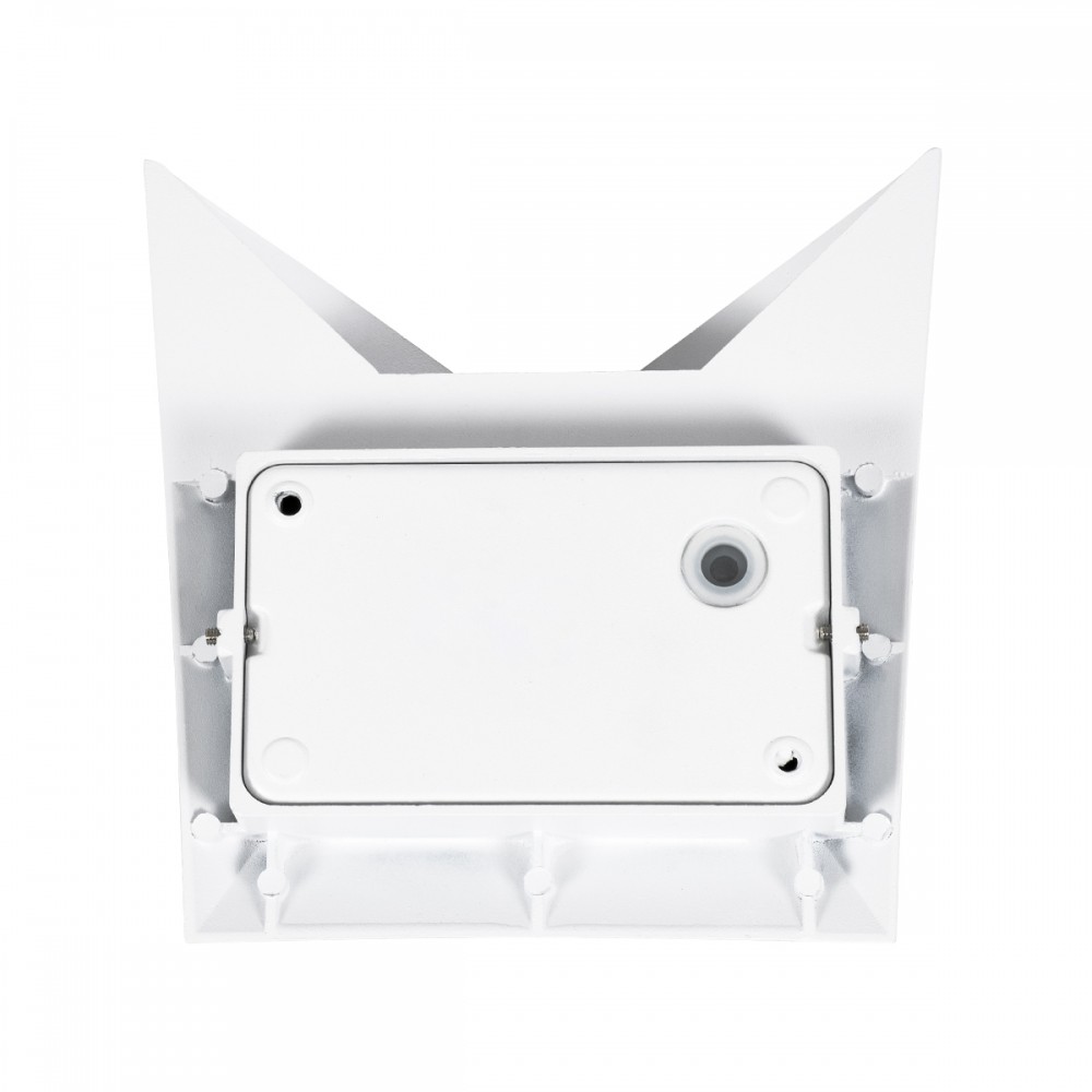 GloboStar® STEALTH 60521 Φωτιστικό Τοίχου - Απλίκα Αρχιτεκτονικού Φωτισμού Εσωτερικού/Εξωτερικού Χώρου Up or Down LED 10W 1100lm 60° AC220-240V Αδιάβροχο IP65 - Σώμα Αλουμινίου & Tempered Glass - Μ17 x Π17 x Υ7.5cm - Φυσικό Λευκό 4500K - Λευκό - Bridg