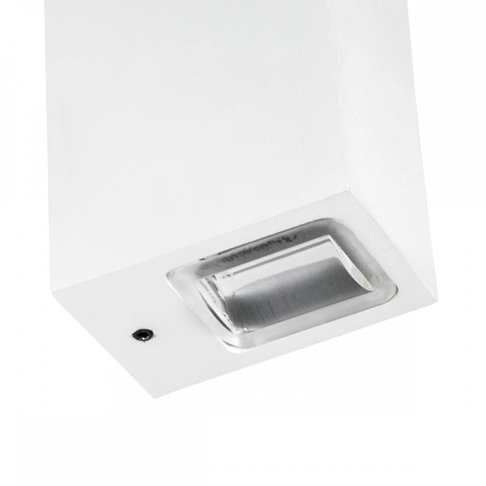 GloboStar® LINOR 60527 Φωτιστικό Τοίχου - Απλίκα Αρχιτεκτονικού Φωτισμού Εσωτερικού/Εξωτερικού Χώρου Up & Down LED 10W 1000lm 60° AC220-240V Αδιάβροχο IP65 - Σώμα Αλουμινίου & Tempered Glass - Μ12.5 x Π6 x Υ4cm - Θερμό Λευκό 2700K - Λευκό - Bridge