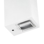 GloboStar® LINOR 60527 Φωτιστικό Τοίχου - Απλίκα Αρχιτεκτονικού Φωτισμού Εσωτερικού/Εξωτερικού Χώρου Up & Down LED 10W 1000lm 60° AC220-240V Αδιάβροχο IP65 - Σώμα Αλουμινίου & Tempered Glass - Μ12.5 x Π6 x Υ4cm - Θερμό Λευκό 2700K - Λευκό - Bridge