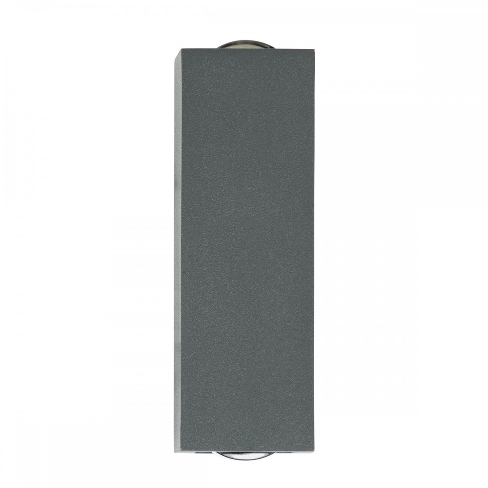 GloboStar® LINOR 60528 Φωτιστικό Τοίχου - Απλίκα Αρχιτεκτονικού Φωτισμού Εσωτερικού/Εξωτερικού Χώρου Up & Down LED 10W 1000lm 60° AC220-240V Αδιάβροχο IP65 - Σώμα Αλουμινίου & Tempered Glass - Μ12.5 x Π6 x Υ4cm - Θερμό Λευκό 2700K - Γκρι Ανθρακί -