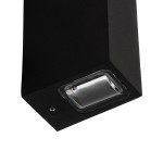 GloboStar® LINOR 60529 Φωτιστικό Τοίχου - Απλίκα Αρχιτεκτονικού Φωτισμού Εσωτερικού/Εξωτερικού Χώρου Up & Down LED 10W 1000lm 60° AC220-240V Αδιάβροχο IP65 - Σώμα Αλουμινίου & Tempered Glass - Μ12.5 x Π6 x Υ4cm - Θερμό Λευκό 2700K - Μαύρο - Bridge