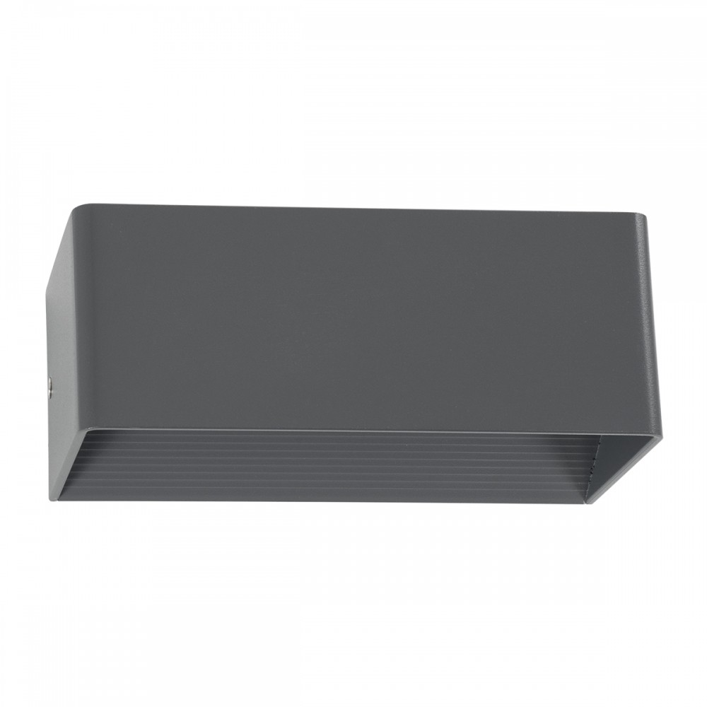 GloboStar® CIRCOA 60543 Φωτιστικό Τοίχου - Απλίκα Αρχιτεκτονικού Φωτισμού Εσωτερικού/Εξωτερικού Χώρου Up & Down LED 10W 1080lm 60° AC 220-240V IP44 Μ20 x Π8 x Υ10cm - Θερμό Λευκό 2700K - Γκρι Ανθρακί - Bridgelux Chip - 3 Years Warranty