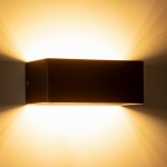 GloboStar® CIRCOA 60544 Φωτιστικό Τοίχου - Απλίκα Αρχιτεκτονικού Φωτισμού Εσωτερικού/Εξωτερικού Χώρου Up & Down LED 10W 1080lm 60° AC 220-240V IP44 Μ20 x Π8 x Υ10cm - Θερμό Λευκό 2700K - Μαύρο - Bridgelux Chip - 3 Years Warranty