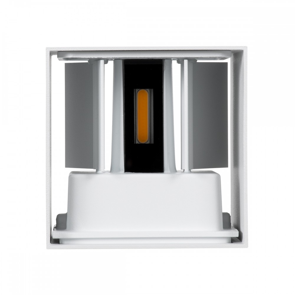 GloboStar® AXIS-S 60560 Φωτιστικό Τοίχου - Απλίκα Αρχιτεκτονικού Φωτισμού Εσωτερικού/Εξωτερικού Χώρου Up & Down LED 10W 1150lm 10 έως 60° AC 220-240V Αδιάβροχο IP65 Μ10 x Π10 x Υ10cm - Θερμό Λευκό 2700K - Λευκό - Bridgelux Chip - 3 Years Warranty