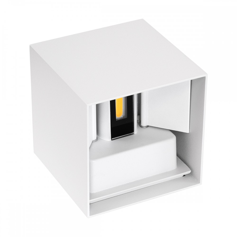GloboStar® AXIS-S 60560 Φωτιστικό Τοίχου - Απλίκα Αρχιτεκτονικού Φωτισμού Εσωτερικού/Εξωτερικού Χώρου Up & Down LED 10W 1150lm 10 έως 60° AC 220-240V Αδιάβροχο IP65 Μ10 x Π10 x Υ10cm - Θερμό Λευκό 2700K - Λευκό - Bridgelux Chip - 3 Years Warranty