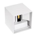 GloboStar® AXIS-S 60560 Φωτιστικό Τοίχου - Απλίκα Αρχιτεκτονικού Φωτισμού Εσωτερικού/Εξωτερικού Χώρου Up & Down LED 10W 1150lm 10 έως 60° AC 220-240V Αδιάβροχο IP65 Μ10 x Π10 x Υ10cm - Θερμό Λευκό 2700K - Λευκό - Bridgelux Chip - 3 Years Warranty