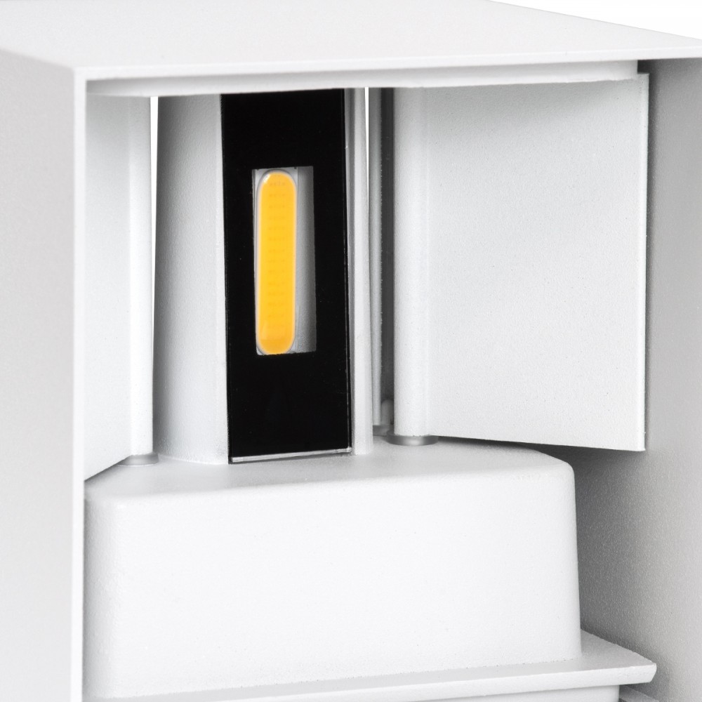 GloboStar® AXIS-S 60560 Φωτιστικό Τοίχου - Απλίκα Αρχιτεκτονικού Φωτισμού Εσωτερικού/Εξωτερικού Χώρου Up & Down LED 10W 1150lm 10 έως 60° AC 220-240V Αδιάβροχο IP65 Μ10 x Π10 x Υ10cm - Θερμό Λευκό 2700K - Λευκό - Bridgelux Chip - 3 Years Warranty