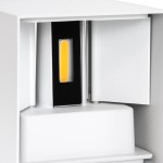 GloboStar® AXIS-S 60560 Φωτιστικό Τοίχου - Απλίκα Αρχιτεκτονικού Φωτισμού Εσωτερικού/Εξωτερικού Χώρου Up & Down LED 10W 1150lm 10 έως 60° AC 220-240V Αδιάβροχο IP65 Μ10 x Π10 x Υ10cm - Θερμό Λευκό 2700K - Λευκό - Bridgelux Chip - 3 Years Warranty
