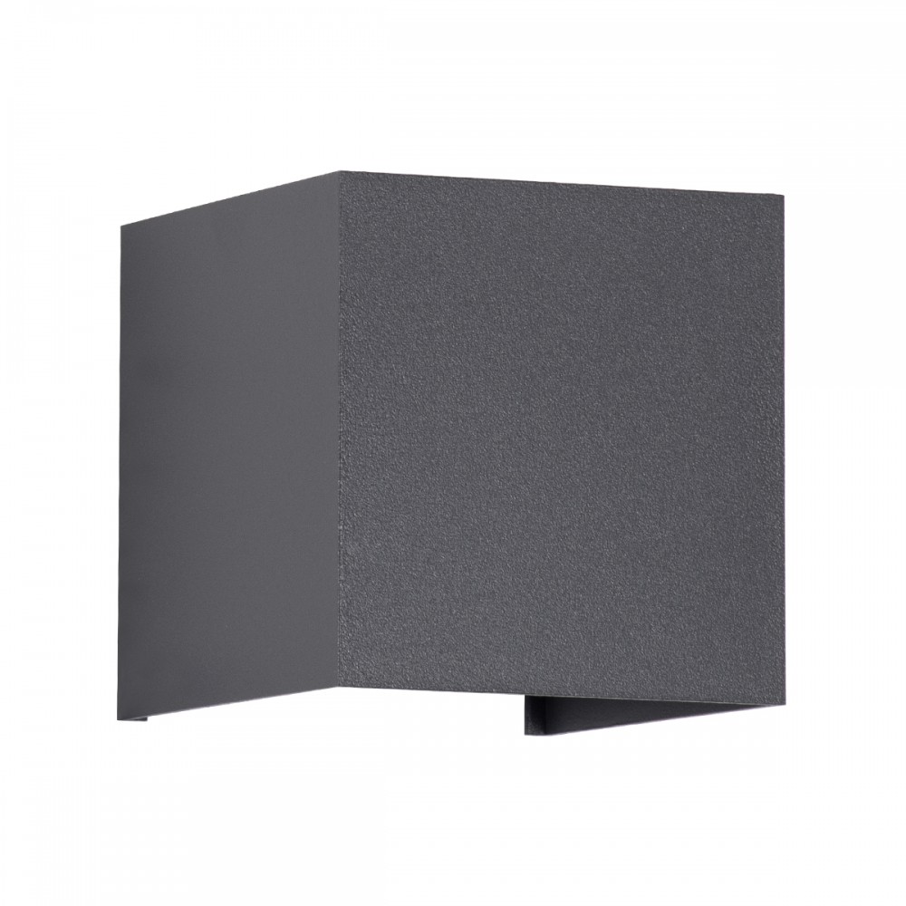 GloboStar® AXIS-S 60561 Φωτιστικό Τοίχου - Απλίκα Αρχιτεκτονικού Φωτισμού Εσωτερικού/Εξωτερικού Χώρου Up & Down LED 10W 1150lm 10 έως 60° AC 220-240V Αδιάβροχο IP65 Μ10 x Π10 x Υ10cm - Θερμό Λευκό 2700K - Γκρι Ανθρακί- Bridgelux Chip - 3 Years Warrant