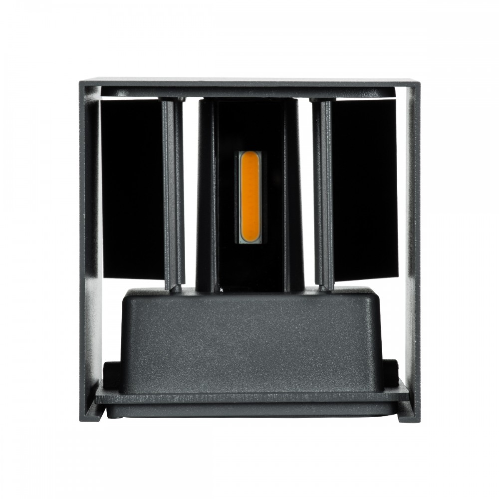 GloboStar® AXIS-S 60561 Φωτιστικό Τοίχου - Απλίκα Αρχιτεκτονικού Φωτισμού Εσωτερικού/Εξωτερικού Χώρου Up & Down LED 10W 1150lm 10 έως 60° AC 220-240V Αδιάβροχο IP65 Μ10 x Π10 x Υ10cm - Θερμό Λευκό 2700K - Γκρι Ανθρακί- Bridgelux Chip - 3 Years Warrant