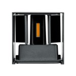 GloboStar® AXIS-S 60561 Φωτιστικό Τοίχου - Απλίκα Αρχιτεκτονικού Φωτισμού Εσωτερικού/Εξωτερικού Χώρου Up & Down LED 10W 1150lm 10 έως 60° AC 220-240V Αδιάβροχο IP65 Μ10 x Π10 x Υ10cm - Θερμό Λευκό 2700K - Γκρι Ανθρακί- Bridgelux Chip - 3 Years Warrant