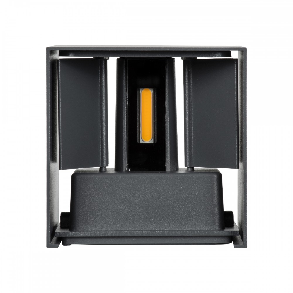 GloboStar® AXIS-S 60561 Φωτιστικό Τοίχου - Απλίκα Αρχιτεκτονικού Φωτισμού Εσωτερικού/Εξωτερικού Χώρου Up & Down LED 10W 1150lm 10 έως 60° AC 220-240V Αδιάβροχο IP65 Μ10 x Π10 x Υ10cm - Θερμό Λευκό 2700K - Γκρι Ανθρακί- Bridgelux Chip - 3 Years Warrant