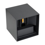 GloboStar® AXIS-S 60561 Φωτιστικό Τοίχου - Απλίκα Αρχιτεκτονικού Φωτισμού Εσωτερικού/Εξωτερικού Χώρου Up & Down LED 10W 1150lm 10 έως 60° AC 220-240V Αδιάβροχο IP65 Μ10 x Π10 x Υ10cm - Θερμό Λευκό 2700K - Γκρι Ανθρακί- Bridgelux Chip - 3 Years Warrant