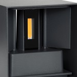 GloboStar® AXIS-S 60561 Φωτιστικό Τοίχου - Απλίκα Αρχιτεκτονικού Φωτισμού Εσωτερικού/Εξωτερικού Χώρου Up & Down LED 10W 1150lm 10 έως 60° AC 220-240V Αδιάβροχο IP65 Μ10 x Π10 x Υ10cm - Θερμό Λευκό 2700K - Γκρι Ανθρακί- Bridgelux Chip - 3 Years Warrant