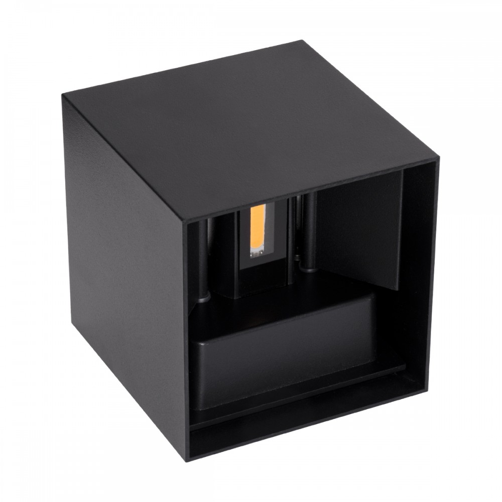 GloboStar® AXIS-S 60562 Φωτιστικό Τοίχου - Απλίκα Αρχιτεκτονικού Φωτισμού Εσωτερικού/Εξωτερικού Χώρου Up & Down LED 10W 1150lm 10 έως 60° AC 220-240V Αδιάβροχο IP65 Μ10 x Π10 x Υ10cm - Θερμό Λευκό 2700K - Μαύρο - Bridgelux Chip - 3 Years Warranty