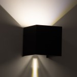 GloboStar® AXIS-S 60564 Φωτιστικό Τοίχου - Απλίκα Αρχιτεκτονικού Φωτισμού Εσωτερικού/Εξωτερικού Χώρου Up & Down LED 10W 1200lm 10 έως 60° AC 220-240V Αδιάβροχο IP65 Μ10 x Π10 x Υ10cm - Φυσικό Λευκό 4500K - Γκρι Ανθρακί- Bridgelux Chip - 3 Years Warran