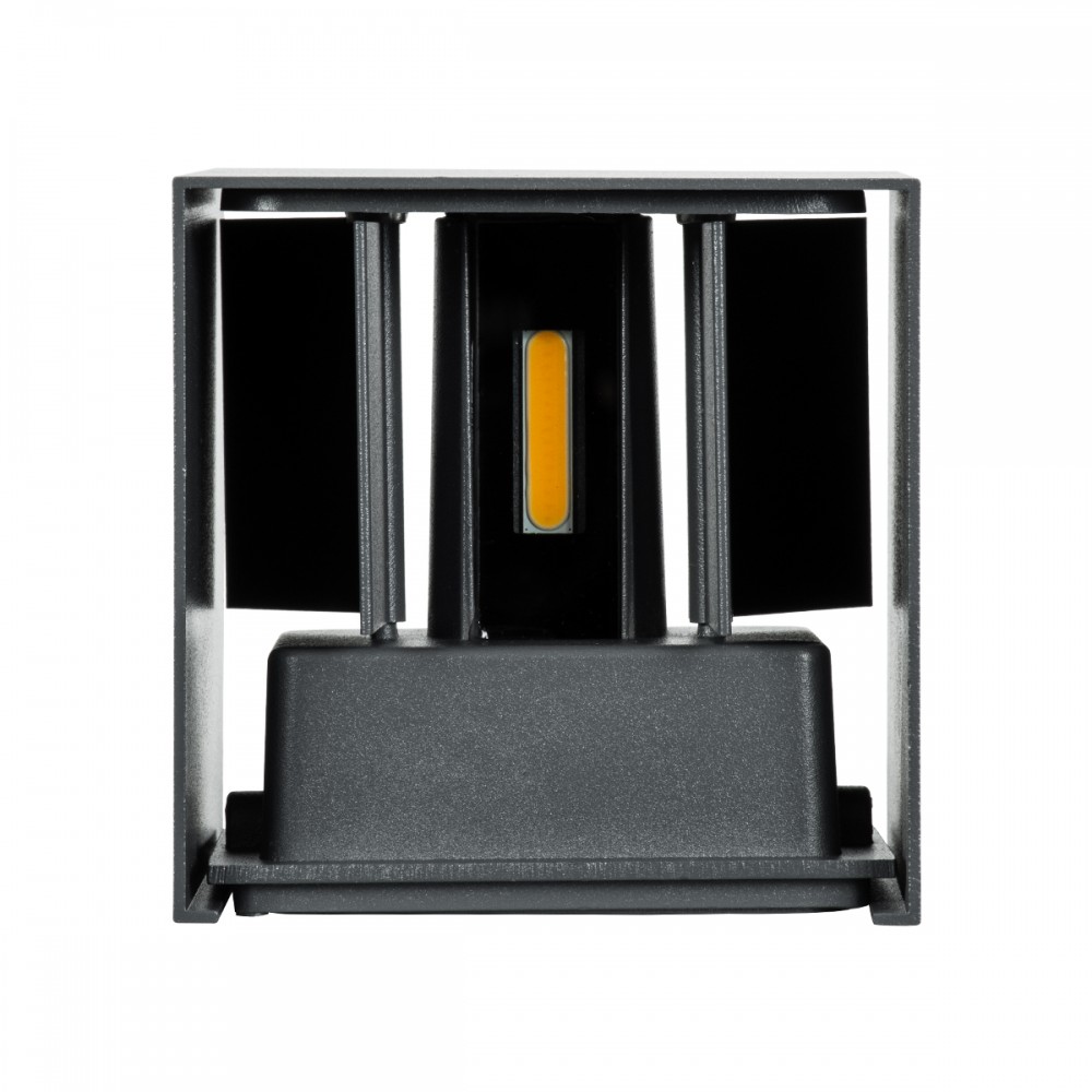 GloboStar® AXIS-S 60564 Φωτιστικό Τοίχου - Απλίκα Αρχιτεκτονικού Φωτισμού Εσωτερικού/Εξωτερικού Χώρου Up & Down LED 10W 1200lm 10 έως 60° AC 220-240V Αδιάβροχο IP65 Μ10 x Π10 x Υ10cm - Φυσικό Λευκό 4500K - Γκρι Ανθρακί- Bridgelux Chip - 3 Years Warran