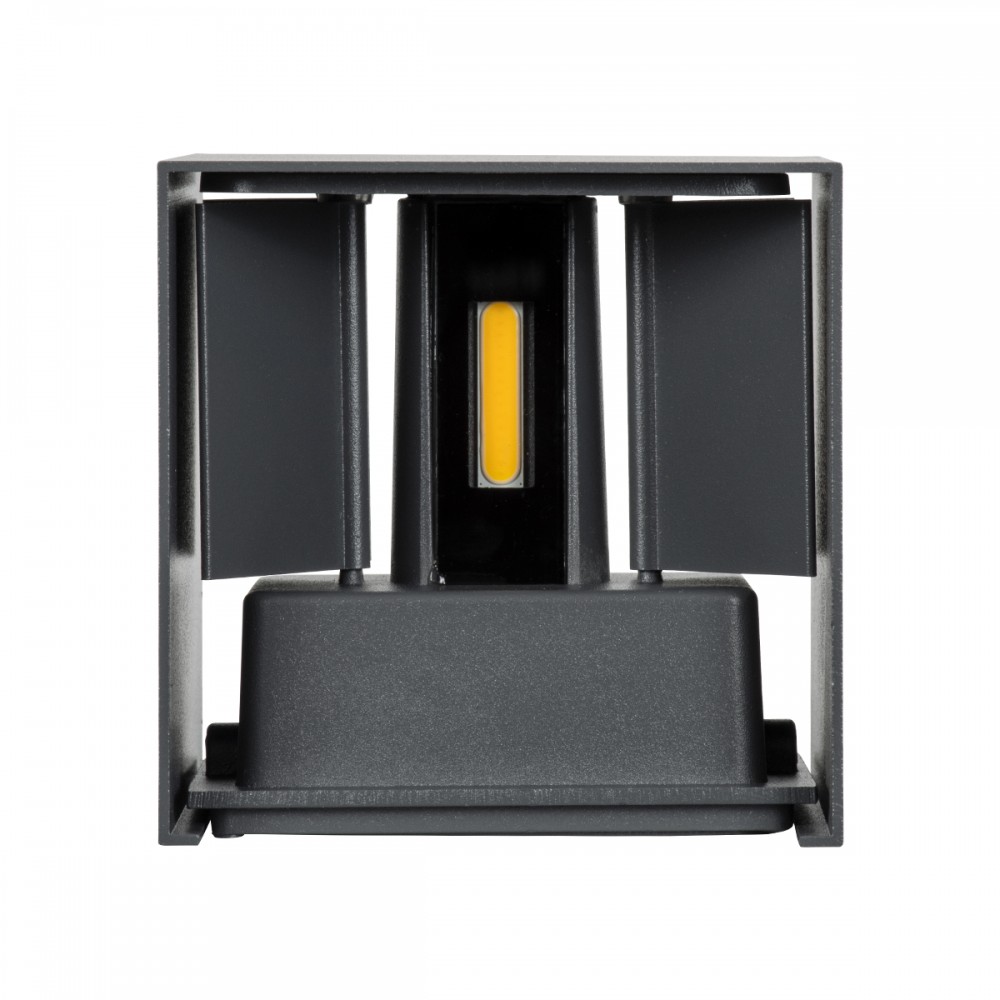 GloboStar® AXIS-S 60564 Φωτιστικό Τοίχου - Απλίκα Αρχιτεκτονικού Φωτισμού Εσωτερικού/Εξωτερικού Χώρου Up & Down LED 10W 1200lm 10 έως 60° AC 220-240V Αδιάβροχο IP65 Μ10 x Π10 x Υ10cm - Φυσικό Λευκό 4500K - Γκρι Ανθρακί- Bridgelux Chip - 3 Years Warran
