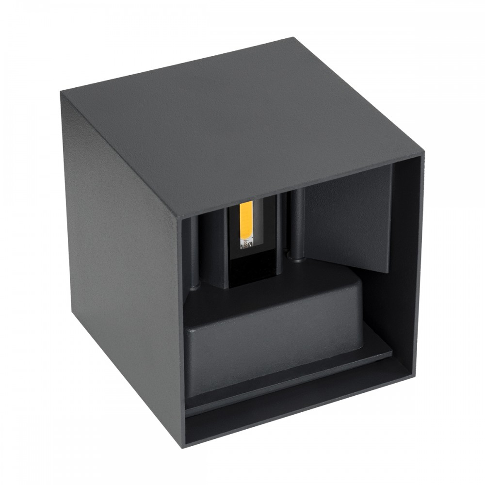 GloboStar® AXIS-S 60564 Φωτιστικό Τοίχου - Απλίκα Αρχιτεκτονικού Φωτισμού Εσωτερικού/Εξωτερικού Χώρου Up & Down LED 10W 1200lm 10 έως 60° AC 220-240V Αδιάβροχο IP65 Μ10 x Π10 x Υ10cm - Φυσικό Λευκό 4500K - Γκρι Ανθρακί- Bridgelux Chip - 3 Years Warran