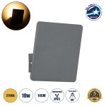 GloboStar® CUADRADO 60570 Φωτιστικό Τοίχου - Απλίκα Αρχιτεκτονικού Φωτισμού Εσωτερικού/Εξωτερικού Χώρου Up or Down LED 10W 1000lm 60° AC220-240V Αδιάβροχο IP65 - Σώμα Αλουμινίου & Tempered Glass - Μ14 x Π14 x Υ4.5cm - Θερμό Λευκό 2700K - Γκρι Ανθρακί 