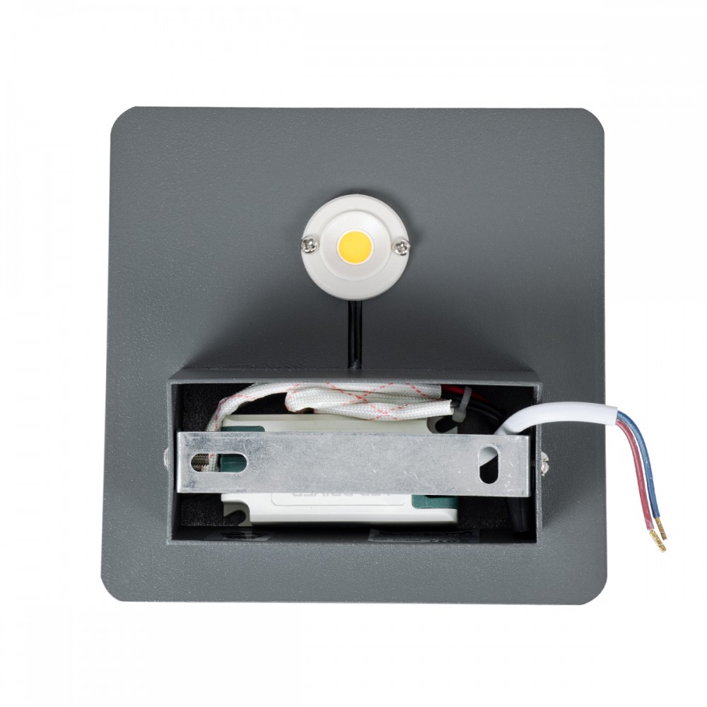 GloboStar® CUADRADO 60570 Φωτιστικό Τοίχου - Απλίκα Αρχιτεκτονικού Φωτισμού Εσωτερικού/Εξωτερικού Χώρου Up or Down LED 10W 1000lm 60° AC220-240V Αδιάβροχο IP65 - Σώμα Αλουμινίου & Tempered Glass - Μ14 x Π14 x Υ4.5cm - Θερμό Λευκό 2700K - Γκρι Ανθρακί 