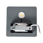 GloboStar® CUADRADO 60570 Φωτιστικό Τοίχου - Απλίκα Αρχιτεκτονικού Φωτισμού Εσωτερικού/Εξωτερικού Χώρου Up or Down LED 10W 1000lm 60° AC220-240V Αδιάβροχο IP65 - Σώμα Αλουμινίου & Tempered Glass - Μ14 x Π14 x Υ4.5cm - Θερμό Λευκό 2700K - Γκρι Ανθρακί 