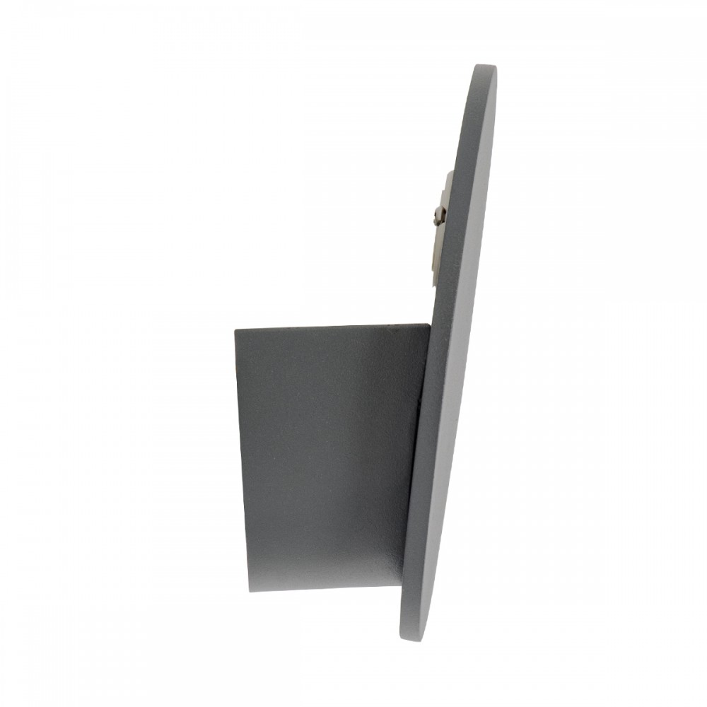 GloboStar® REDONDO 60573 Φωτιστικό Τοίχου - Απλίκα Αρχιτεκτονικού Φωτισμού Εσωτερικού/Εξωτερικού Χώρου Up or Down LED 10W 1000lm 60° AC220-240V Αδιάβροχο IP65 - Σώμα Αλουμινίου & Tempered Glass - Μ14 x Π14 x Υ4.5cm - Θερμό Λευκό 2700K - Γκρι Ανθρακί -