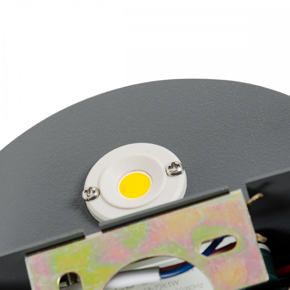 GloboStar® REDONDO 60573 Φωτιστικό Τοίχου - Απλίκα Αρχιτεκτονικού Φωτισμού Εσωτερικού/Εξωτερικού Χώρου Up or Down LED 10W 1000lm 60° AC220-240V Αδιάβροχο IP65 - Σώμα Αλουμινίου & Tempered Glass - Μ14 x Π14 x Υ4.5cm - Θερμό Λευκό 2700K - Γκρι Ανθρακί -