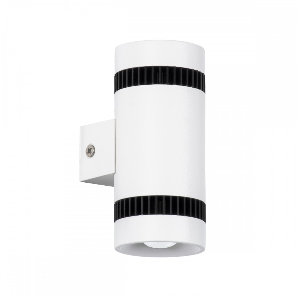 GloboStar® CANNONAL 60575 Φωτιστικό Τοίχου - Απλίκα Αρχιτεκτονικού Φωτισμού Εσωτερικού Χώρου Up & Down LED 10W 1150lm 30° AC 220-240V IP20 Μ5 x Π6.5 x Υ11cm - Θερμό Λευκό 2700K - Λευκό με Μαύρο - Bridgelux Chip - 3 Χρόνια Εγγύηση