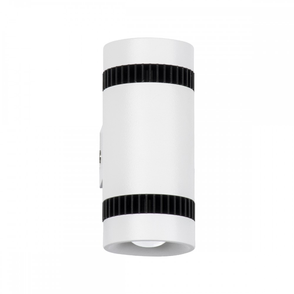 GloboStar® CANNONAL 60575 Φωτιστικό Τοίχου - Απλίκα Αρχιτεκτονικού Φωτισμού Εσωτερικού Χώρου Up & Down LED 10W 1150lm 30° AC 220-240V IP20 Μ5 x Π6.5 x Υ11cm - Θερμό Λευκό 2700K - Λευκό με Μαύρο - Bridgelux Chip - 3 Χρόνια Εγγύηση