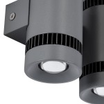 GloboStar® CANNONAL 60579 Φωτιστικό Τοίχου - Απλίκα Αρχιτεκτονικού Φωτισμού Εσωτερικού Χώρου Up & Down LED 20W 2300lm 30° AC 220-240V IP20 Μ12 x Π6.5 x Υ11cm - Θερμό Λευκό 2700K - Γκρι Ανθρακί με Μαύρο - Bridgelux Chip - 3 Χρόνια Εγγύηση