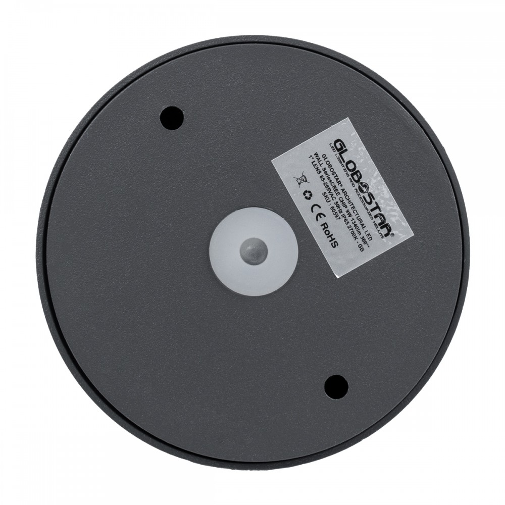GloboStar® ZERODA 60597 Φωτιστικό Τοίχου - Απλίκα Αρχιτεκτονικού Φωτισμού Εσωτερικού/Εξωτερικού Χώρου LED 9W 1035lm 1° x 360° AC 220-240V Αδιάβροχο IP65 Μ11 x Π10 x Υ16cm - Θερμό Λευκό 2700K - Γκρι Ανθρακί - Bridgelux Chip - 3 Years Warranty