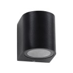 GloboStar® MURANO 60607 Φωτιστικό Τοίχου - Απλίκα Αρχιτεκτονικού Φωτισμού Εξωτερικού Χώρου Up or Down Αλουμινίου με Ντουί 1 x GU10 AC 220-240V Αδιάβροχο IP65 Μ8 x Π8 x Υ7cm - Μαύρο  - 5 Years Warranty