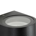 GloboStar® MURANO 60607 Φωτιστικό Τοίχου - Απλίκα Αρχιτεκτονικού Φωτισμού Εξωτερικού Χώρου Up or Down Αλουμινίου με Ντουί 1 x GU10 AC 220-240V Αδιάβροχο IP65 Μ8 x Π8 x Υ7cm - Μαύρο  - 5 Years Warranty