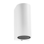GloboStar® MURANO 60608 Φωτιστικό Τοίχου - Απλίκα Αρχιτεκτονικού Φωτισμού Εξωτερικού Χώρου Up & Down Αλουμινίου με Ντουί 2 x GU10 AC 220-240V Αδιάβροχο IP65 L15 x W8 x H6.8cm - Λευκό - 5 Years Warranty