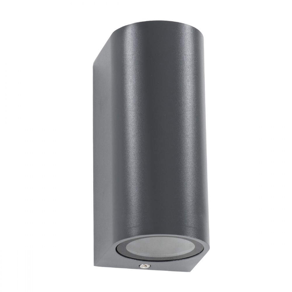 GloboStar® MURANO 60609 Φωτιστικό Τοίχου - Απλίκα Αρχιτεκτονικού Φωτισμού Εξωτερικού Χώρου Up & Down Αλουμινίου με Ντουί 2 x GU10 AC 220-240V Αδιάβροχο IP65 L15 x W8 x H6.8cm - Γκρι Ανθρακί - 5 Years Warranty