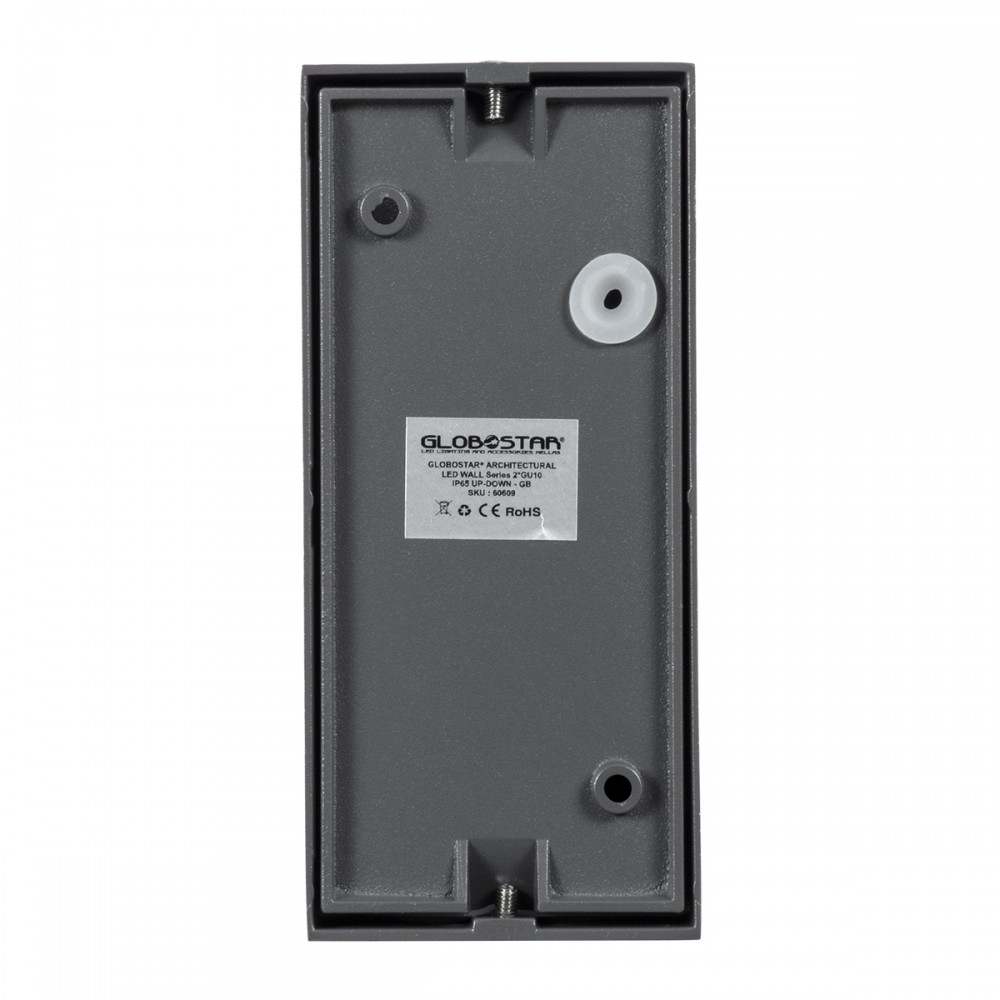 GloboStar® MURANO 60609 Φωτιστικό Τοίχου - Απλίκα Αρχιτεκτονικού Φωτισμού Εξωτερικού Χώρου Up & Down Αλουμινίου με Ντουί 2 x GU10 AC 220-240V Αδιάβροχο IP65 L15 x W8 x H6.8cm - Γκρι Ανθρακί - 5 Years Warranty