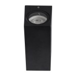 GloboStar® BURANO 60616 Φωτιστικό Τοίχου - Απλίκα Αρχιτεκτονικού Φωτισμού Εξωτερικού Χώρου Up & Down Αλουμινίου με Ντουί 2 x GU10 AC 220-240V Αδιάβροχο IP65 L15 x W8 x H6.8cm - Μαύρο -  5 Years Warranty