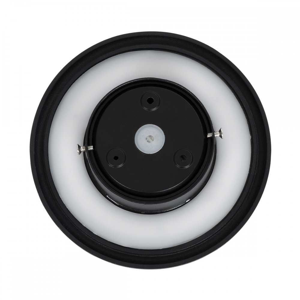 GloboStar® HELIO-R 60659 Φωτιστικό Τοίχου - Απλίκα Αρχιτεκτονικού Φωτισμού Εσωτερικού/Εξωτερικού Χώρου LED 7W 805lm 120° x 360° AC 220-240V Αδιάβροχο IP65 Φ16 x Π5cm - Θερμό Λευκό 2700K - Μαύρο - Στρόγγυλο - Bridgelux Chip - 3 Years Warranty