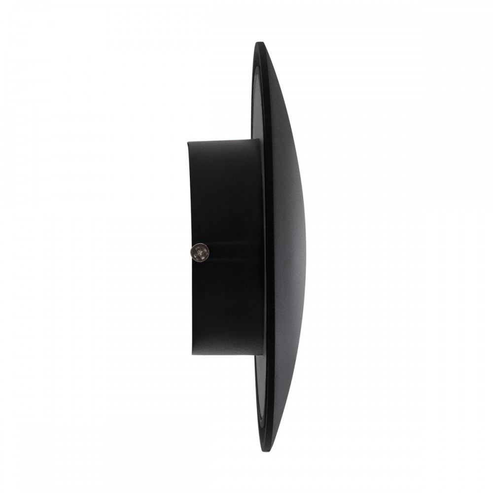 GloboStar® HELIO-R 60659 Φωτιστικό Τοίχου - Απλίκα Αρχιτεκτονικού Φωτισμού Εσωτερικού/Εξωτερικού Χώρου LED 7W 805lm 120° x 360° AC 220-240V Αδιάβροχο IP65 Φ16 x Π5cm - Θερμό Λευκό 2700K - Μαύρο - Στρόγγυλο - Bridgelux Chip - 3 Years Warranty