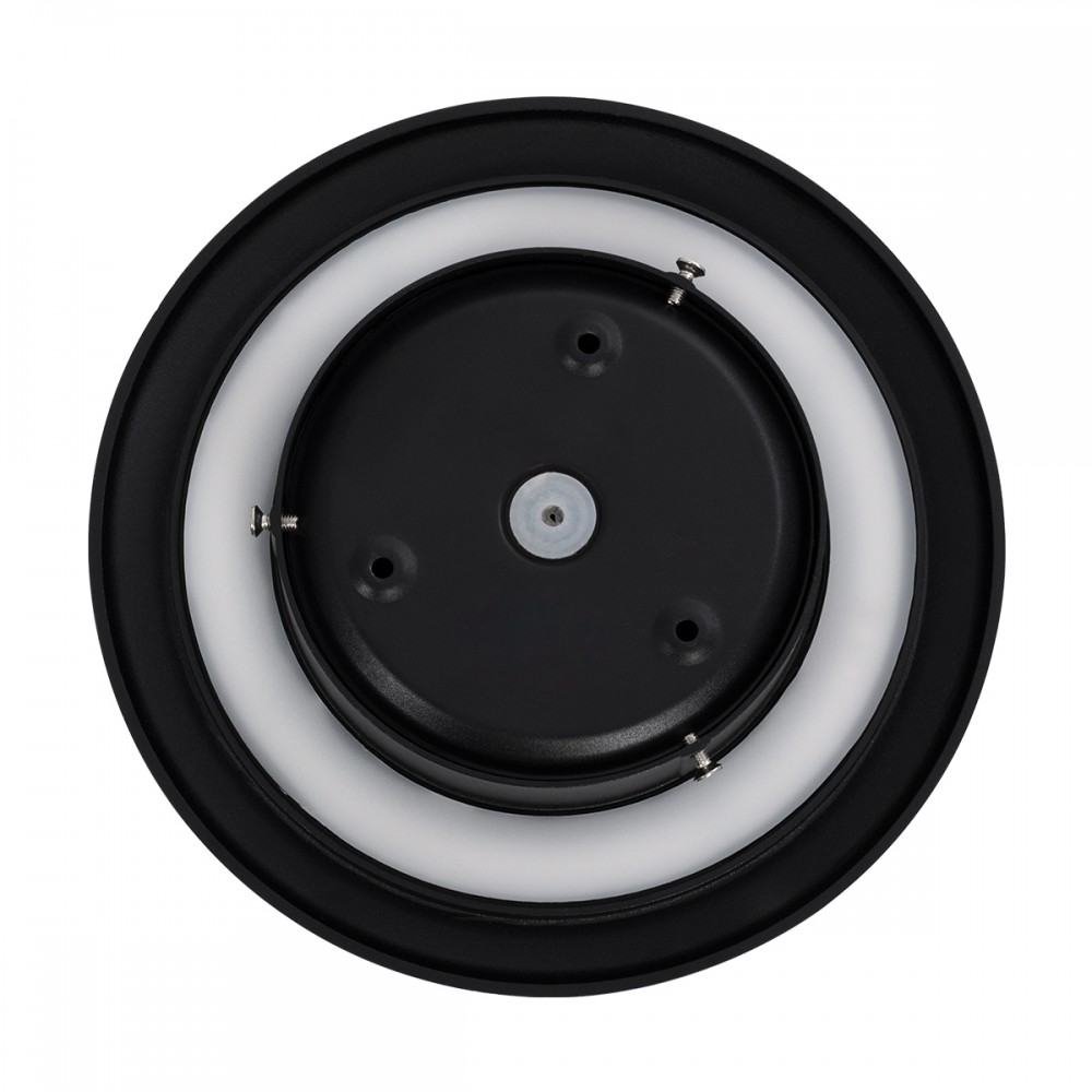 GloboStar® HELIO-R 60660 Φωτιστικό Τοίχου - Απλίκα Αρχιτεκτονικού Φωτισμού Εσωτερικού/Εξωτερικού Χώρου LED 10W 1150lm 120° x 360° AC 220-240V Αδιάβροχο IP65 Φ21 x Π5cm - Θερμό Λευκό 2700K - Μαύρο - Στρόγγυλο - Bridgelux Chip - 3 Years Warranty